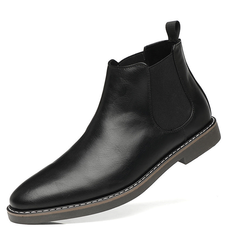 Youth Pointed Ankle Boots Large Size Men's Leather Boots