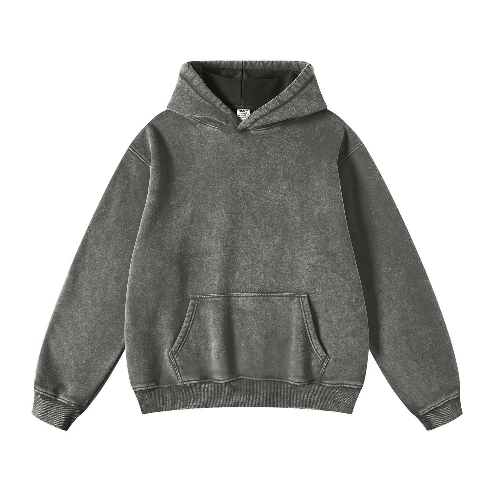 Men's Loose Casual Solid Color Hooded Sweatshirt